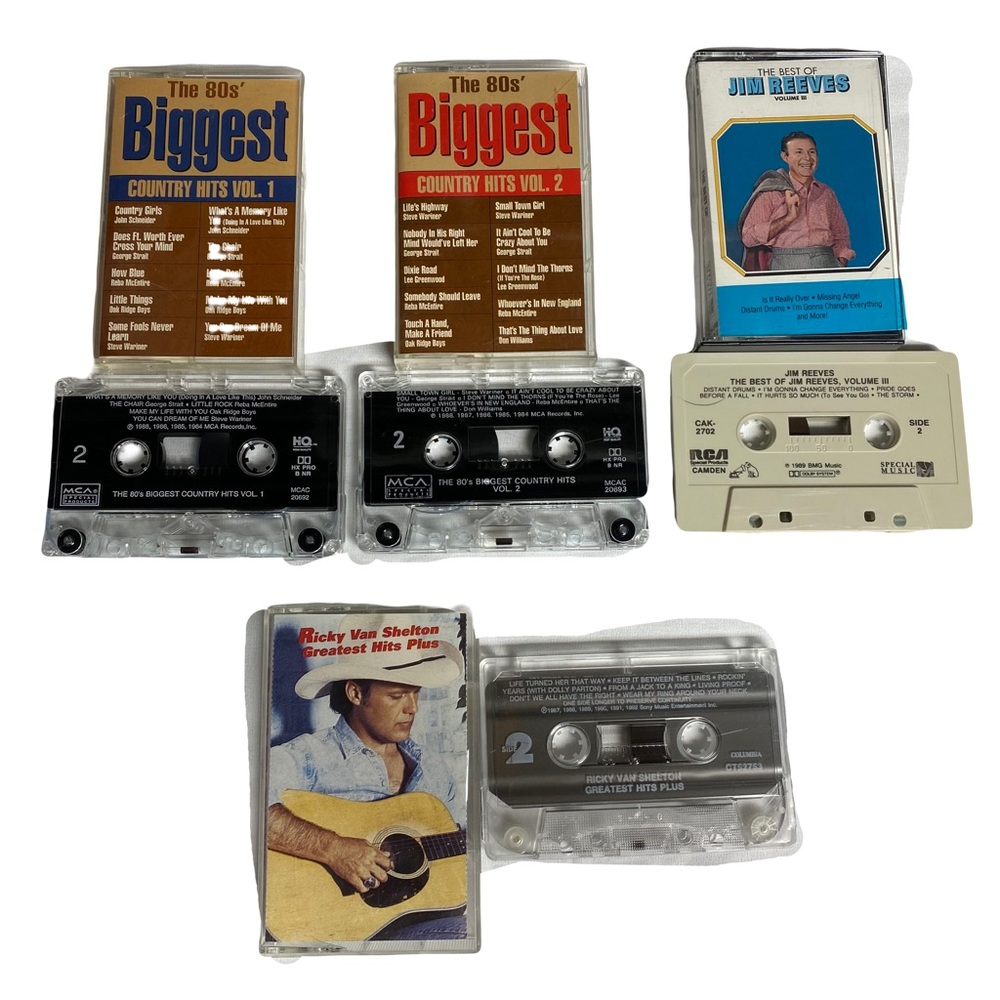 7 Classic Country Music Cassette Tapes Patsy, Conway, Skaggs, Reeves, & More!